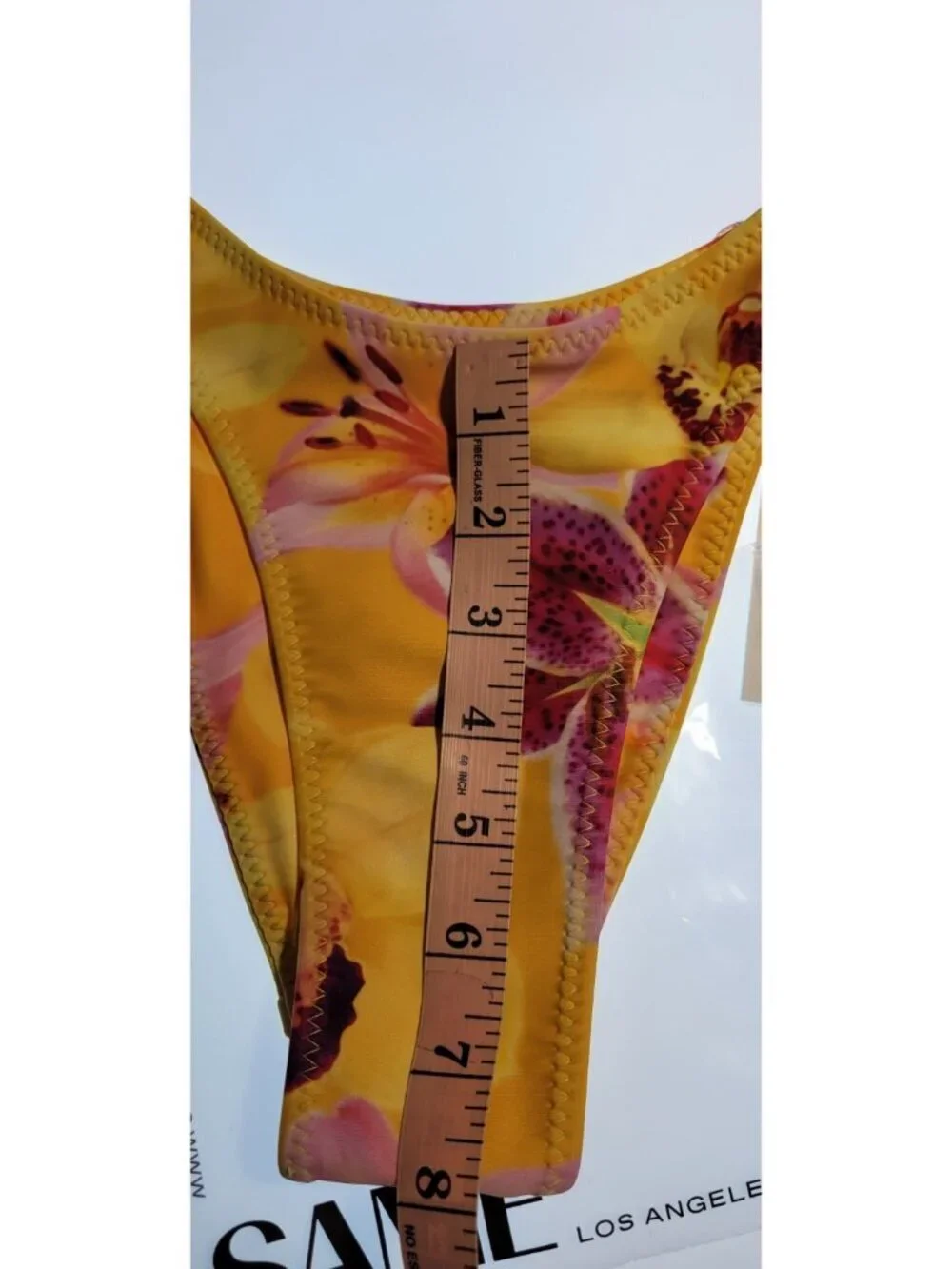 Bikini Set Womens Top Strapples-Bottom 90s  Floral Yellow